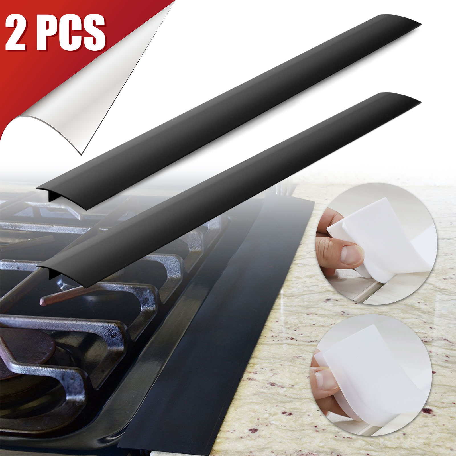 21inches Kitchen Stove Gap Filler Cover Premium Silicone Spill Guard for Stovetop, Oven