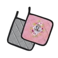 thumbnail image 2 of Carolines Treasures CK4173PTHD 7.5 x 7.5 in. Standard Grey Poodle Pink Flowers Pair of Pot Holders, 2 of 4