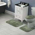 thumbnail image 2 of Garland Rug Finest Luxury Washable Bath Set, 3 Piece Set (21"x34" Bath Rug, Contour Rug, & Toilet Lid) Deep Fern, 2 of 6