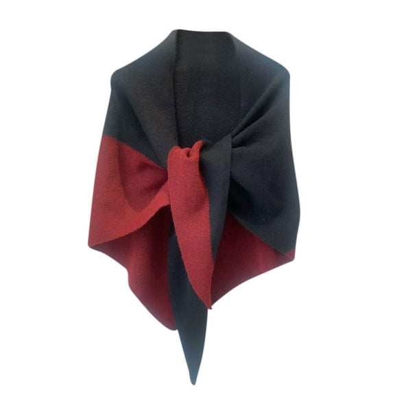 FAWUUDO Women's Striped Shawl Wraps Tie Front Knitted Triangle Shawls Scarf Cardigan Fall Winter Trendy Poncho Wrap Cape