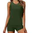 thumbnail image 5 of YOTMKGDO Suit Two Women Bathing Swimsuit with Shorts Top Swimwears Tankinis Set | 02_Green + L, 5 of 7