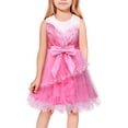 thumbnail image 3 of Girls Glinda Costume Dress with Bag Halloween Princess Witch Cosplay Outfits, Size for 4-5Y, 3 of 8