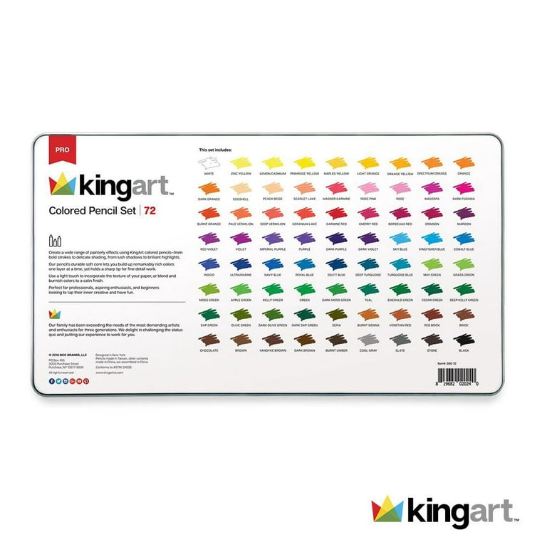  KINGART 312-72 Artist Quality 72 Ct. Colored Pencil