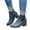 #048-Blue, variant on Women's Fashion Martin Boots Fall Winter New Arrival - Casual Trendy Versatile Retro Ankle Boots with Side Zipper, Chunky Heel & Lace-up Design, Mid Heel Comfort
