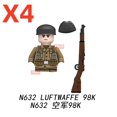 thumbnail image 1 of KUFTWAFFE militar Pzf MP40 MG42 98K oficial privado bloques de construcción modelo ladrillos mini figuras de juguete de acción juguete regalo para niños, 1 of 1