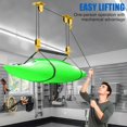 thumbnail image 4 of 2 Pack  Kayak Hoist for Garage Ceiling Storage, Heavy Duty Pulley System with 85 lbs Capacity for Lightweight Kayaks, Ladders, Bikes, Surfboards, 4 of 6