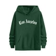thumbnail image 5 of GuzomFashion Womens Oversized LA Gothic Graphic Hoodie - 100% Polyester, Kangaroo Pocket, Drawstrings, Green, S-XXL,Size L, 5 of 9