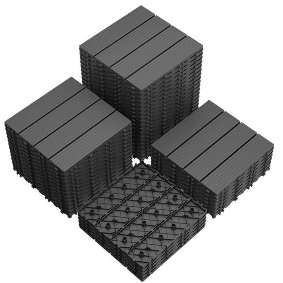 Homall 44-Pack Interlocking Deck Tiles, Outdoor Waterproof DIY Installation Flooring Slip-Resistant Surface for Backyards, Balconies, and Porches