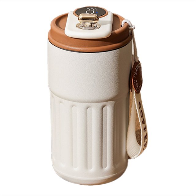 450ML Smart ThermosBottle Digital LED Temperature Coffee Mug Stainless Steel Thermal Mug Tumbler Mug Portable Flasks,B,1x Thermos cup