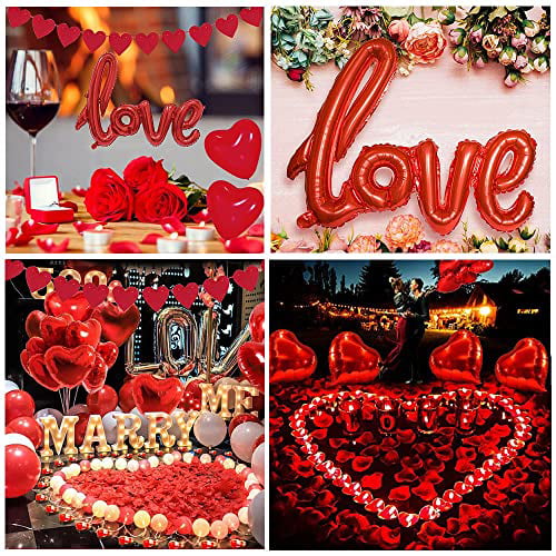 show original title Details about   Valentines day decorations mariag 50 candles shaped ♥ 1000 petals 5 balloons ♥ 