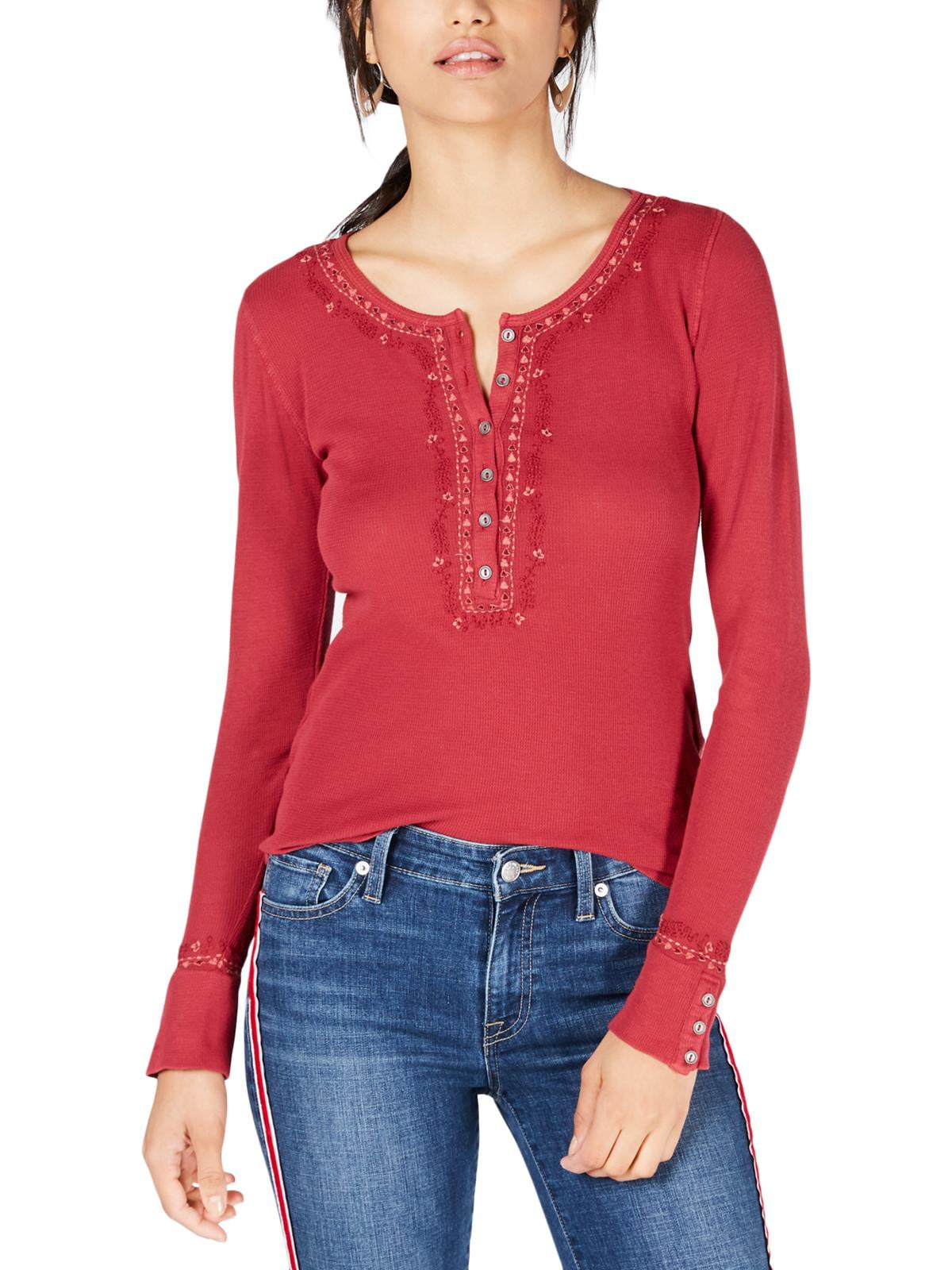 Lucky Brand Womens Thermal Embroidered 
