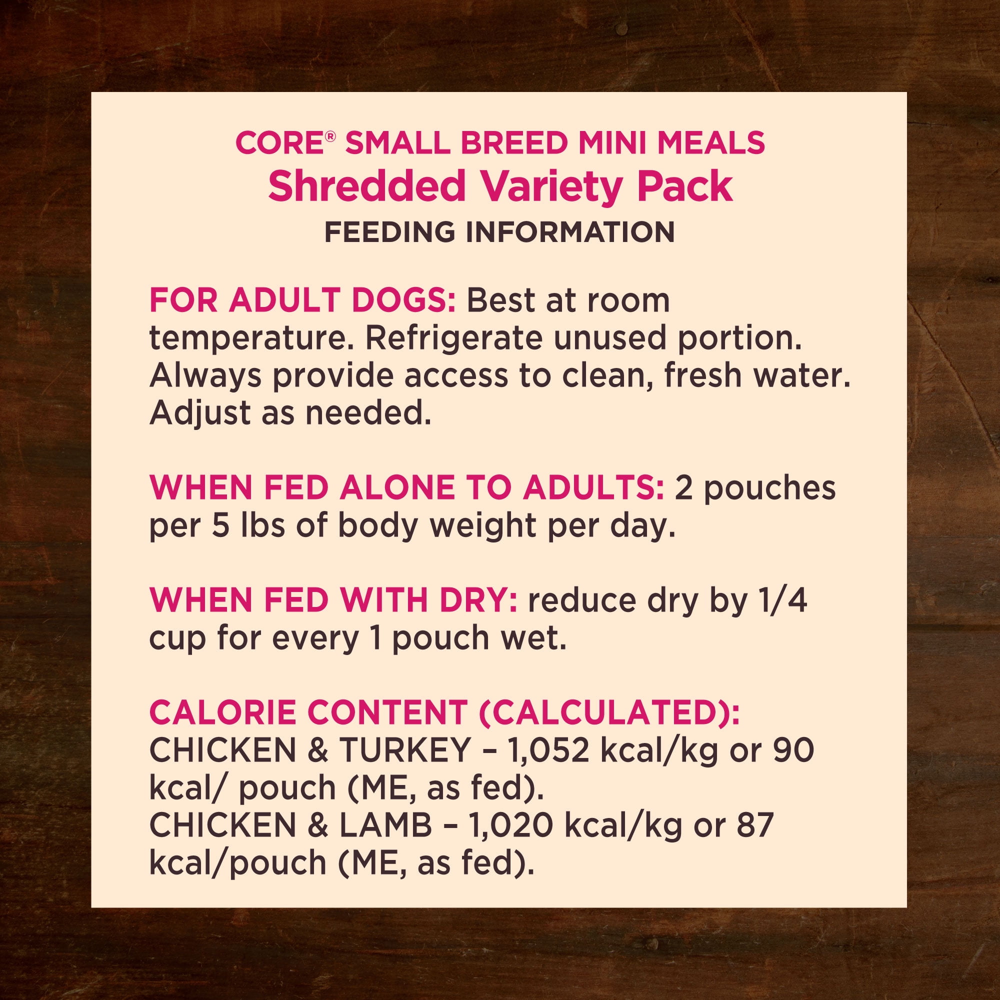 Wellness CORE Small Breed Mini Meals Shredded Variety Pack Adult Wet Dog Food, Grain Free, Natural, 3 oz, Pack of 12