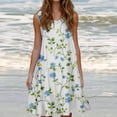 thumbnail image 1 of LOVZFMLL Robes Mode Femmes Vacances Été Couleur Unie Sans Manches Fête Plage Robe, 1 of 6
