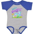 thumbnail image 3 of Inktastic Happy Easter Blue Bunny and Eggs in Grass Boys or Girls Baby Bodysuit, 3 of 5