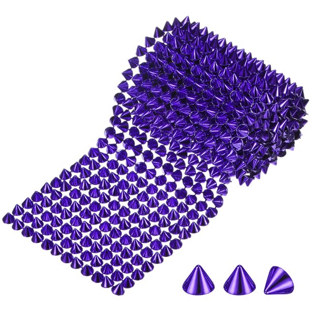 Uxcell 1 Yarda Picos de Cono de Costura de 12 Filas Remache de Plástico Azul Oscuro para Manualidades, Ropa, Bolsas