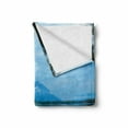 thumbnail image 2 of Wyoming Soft Flannel Fleece Throw Blanket, Leigh Lake Landscape with Sky and Reflections on Calm Water, Cozy Plush for Indoor and Outdoor Use, 70" x 90", Olive Green and Sea Blue, by Ambesonne, 2 of 6