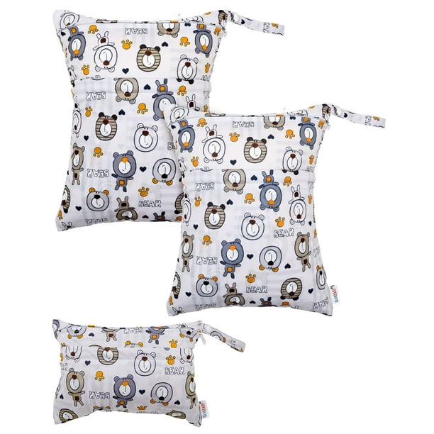 3 bolsas de pañales ALVABABY, impermeables, de tela seca y húmeda, 30 x 36 cm
