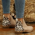 thumbnail image 6 of Mepaouo Sock Ankle Boots for Women Leopard Print Heel Chelsea Slip on Walking Short Booties, 6 of 9