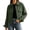 Army Green, variant on Womens Cropped Corduroy Shackets Collared Button Down Jackets Long Sleeve Outwear with Pockets for Work Hiking