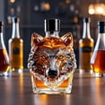 thumbnail image 4 of Decantador de whisky con forma de cabeza de lobo, botella de vidrio decorativa, decoración de bar única para amantes del whisky., 4 of 7