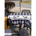 thumbnail image 5 of Outdoor Tablecloths with Umbrella Hole & Zipper, Farmhouse Purple Plaid 60x60 Inch Square Tablecloths, Vintage Country Cock Checkered Waterproof Table Cloth, Patio/Pool/Picnic Table Covers, 5 of 8