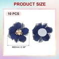 thumbnail image 2 of Flor de Chifón con Perlas y Rhinestones de Uxcell, Apliques de Tela para Decoración de Ropa de Manualidades DIY Azul Zafiro, 2 of 7