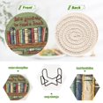 thumbnail image 4 of Yayeee 6 PCS Drink Coasters with Holder Set Woven Absorbent Round Tabletop Hot Pad, Brown Book Shelf, 4 of 7