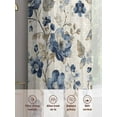 thumbnail image 6 of Blue Gray Spring Floral Sheer Curtains 63 Inch Length 2 Panels Set for Living Room/Bedroom, Vintage Botanical Semi Curtain Sheers Drapes Rod Pocket Curtains Window Treatment Set 52''x63''x2, 6 of 7