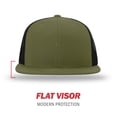 thumbnail image 4 of Richardson Wool Blend Flat Bill Trucker Cap, One Size, Loden-Black, 4 of 4