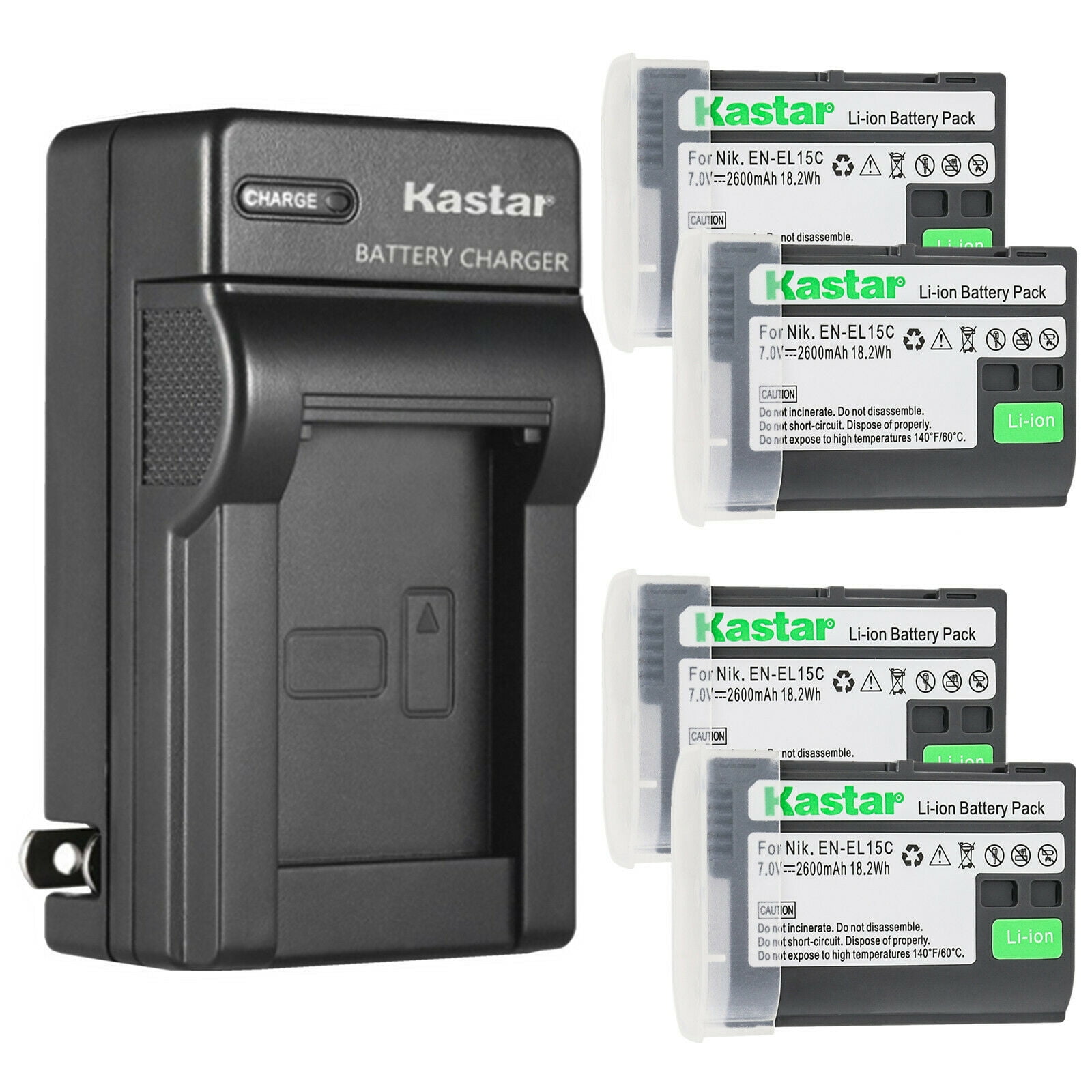 EN-EL15b Rechargeable Lithium Ion Battery Pack EN-EL15a Smart Slim USB Battery Charger for Nikon EN-EL15
