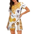 thumbnail image 1 of Easygdp Honey Bee Set Camisón de manga corta para mujer, informal, estampado, 1 of 6