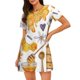thumbnail image 1 of Balery Honey Bee Set Camisón de manga corta con cuello redondo para mujer, cómodo y elegante., 1 of 6
