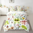 thumbnail image 2 of Kawaii Frog Comforter Set 7 Piece Bed in a Bag Twin,Mushroom Floral Cartoon Animal Bedding Sets Watercolor Flowers Leaves Sheet Set with Comforter, 2 of 5