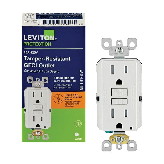 Leviton SmartLockPro Self-Test Tamper Resistant 15A GFCI Outlet