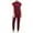 Burgundy, variant on Scrubs Set for Women V-Neck Stretch Scrub Top and Drawstring Jogger Pants with 5 Pockets Anti Wrinkle Nursing Uniform Set Button Short Sleeve Long Pants Work Suit Burgundy