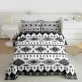 thumbnail image 2 of Homewish Triangle Rhombus Geometric Bedding Comforter Set,Vintage Bohemian Aztec Twin Comforter Sets,Gray White Bedding Set For Adults,Luxury Bedroom Decor Reversible,2pcs, 2 of 8