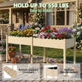 thumbnail image 6 of HUONA Raised Garden Bed with Legs Elevated Wood Planter Box for Vegetables Flowers Herbs Garden Planter for Backyard Patio Balcony 72x23.42x30inch (Natural, L), 6 of 21