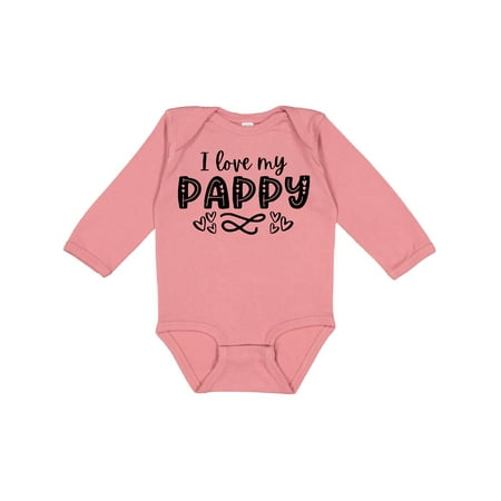 

Inktastic I Love My Pappy with Hearts Gift Baby Boy or Baby Girl Long Sleeve Bodysuit