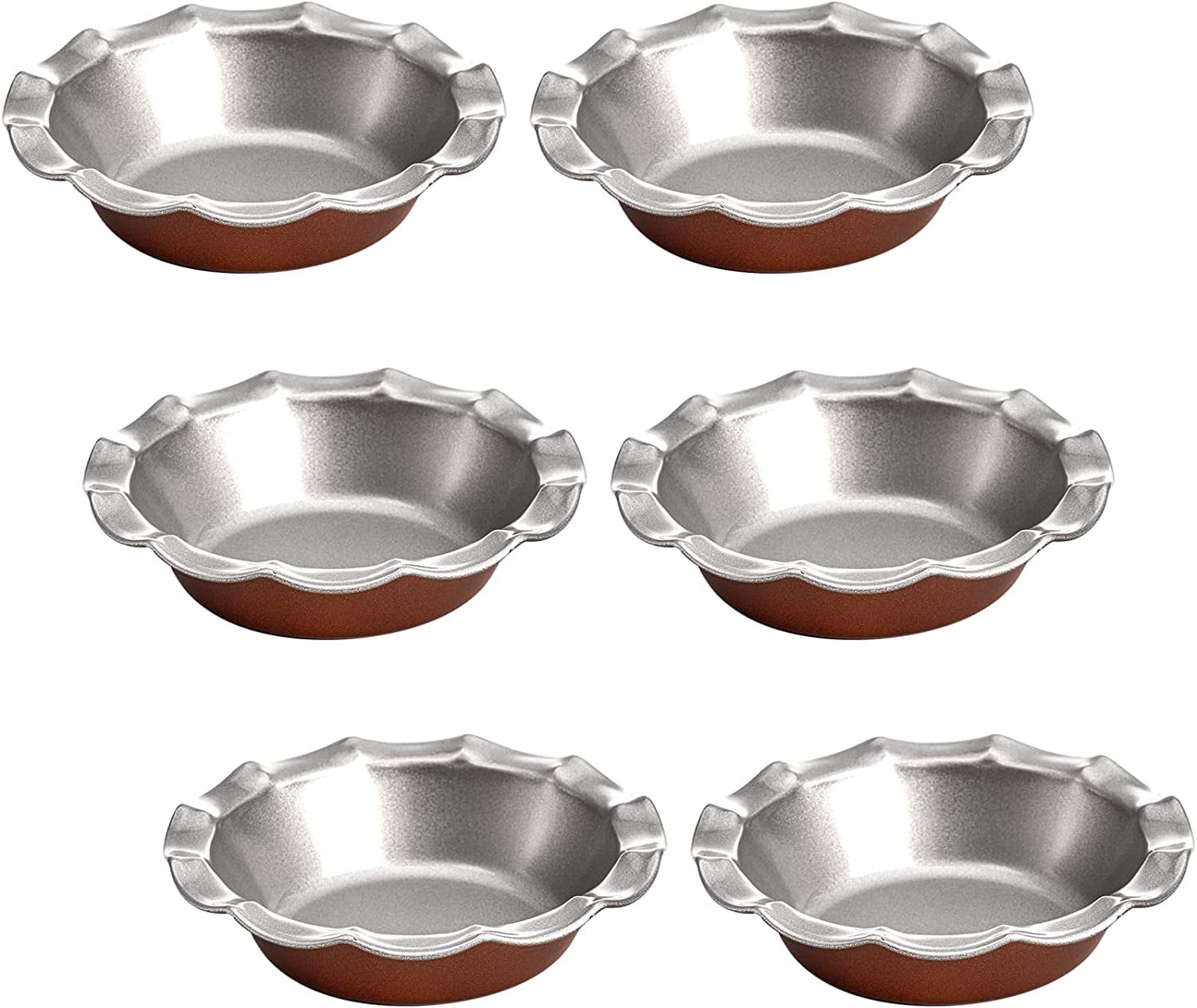 6 Pack 5" Mini Fluted Tart Pan, Pie Pan, Small Pie Tart Mold, Nonstick