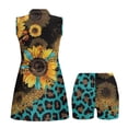 thumbnail image 4 of Yuyamidu Leopard Print Sunflower Womens Tennis Golf Dresses with Shorts and Pockets Summer Outfits Breathable Womens Golf Clothes Size M Sleeveless Sports Activewear Dress, 4 of 7