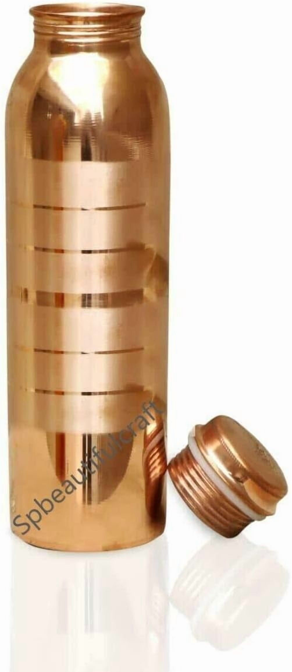 HRS INDIA Copper Water Bottle Silvertouch Finish Water Vacuum Flask Health Benefits 1 Ltr