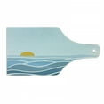 thumbnail image 1 of Floral Cutting Board, Minimalistic Waves Sunrise Open Sea Print, Decorative Tempered Glass Cutting and Serving Board, in 3 Sizes, by Ambesonne, 1 of 2
