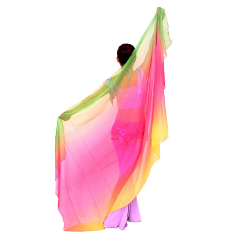 Belly Dance Hand Scarf Veil - Lightweight Chiffon Half Circle For Performance