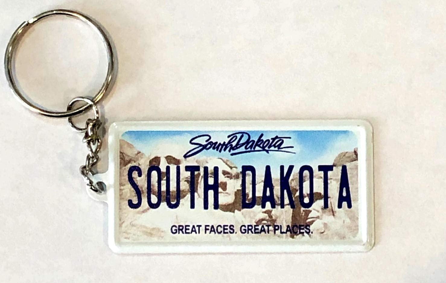 South Dakota License Plate Aluminum Ultra-Slim Souvenir Keychain 2.5"x1.25"x0.06 