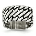 thumbnail image 1 of Bague en Acier Inoxydable Poli avec Motif de Bande de Roulement Taille 8, 1 of 3