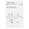 2Pcs USB Reading Lamp,Mini Bunny Night Light, Smart Voice 3 Color Desk