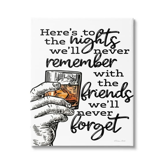 Stupell Industries Funny Drinking with Friends Food & Beverage Painting Gallery Wrapped Canvas Art Print Wall Art, 16 x 20
