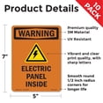 thumbnail image 2 of Electric Panel Inside With Symbol OSHA WARNING Vinyl Decal Label 7 Inch x 5 Inch - 10 Pack, 2 of 6