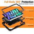 thumbnail image 4 of Case for iPad Mini 7 2024/Mini 6 2021 8.3 inch 7th/6th Gen, 360 Rotating Stand Handle Shoulder Strap Heavy Duty Shockproof Cover, Black, 4 of 7
