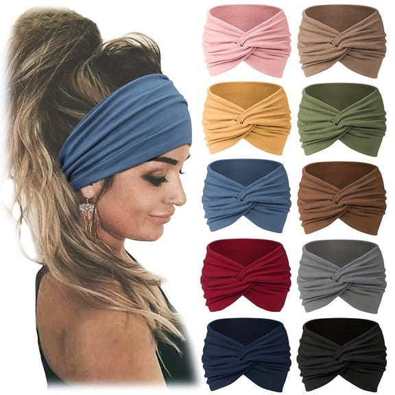 Extra Wide Turban Headband for Women Large Size Sport Workout Non Slip